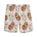 Cute Pomeranian Pattern Print Men's Athletic Shorts