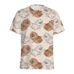 Cute Pomeranian Pattern Print Men's Sports T-Shirt