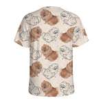 Cute Pomeranian Pattern Print Men's Sports T-Shirt