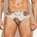 Cute Pomeranian Pattern Print Men's Swim Briefs