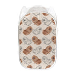 Cute Pomeranian Pattern Print Mesh Laundry Hamper