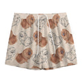 Cute Pomeranian Pattern Print Mesh Shorts