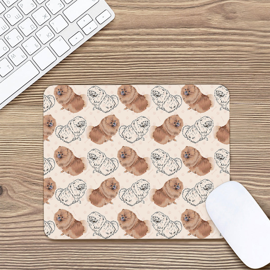 Cute Pomeranian Pattern Print Mouse Pad
