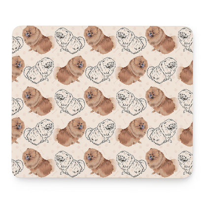 Cute Pomeranian Pattern Print Mouse Pad