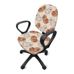 Cute Pomeranian Pattern Print Office Chair Cover