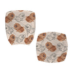 Cute Pomeranian Pattern Print Office Chair Cover