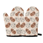 Cute Pomeranian Pattern Print Oven Mitts