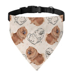 Cute Pomeranian Pattern Print Over The Collar Dog Bandana