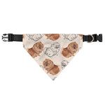 Cute Pomeranian Pattern Print Over The Collar Dog Bandana