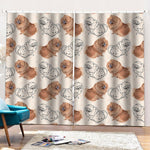 Cute Pomeranian Pattern Print Pencil Pleat Curtains