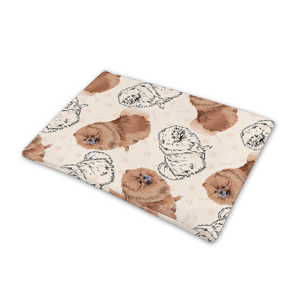 Cute Pomeranian Pattern Print Pet Cooling Mat Cover