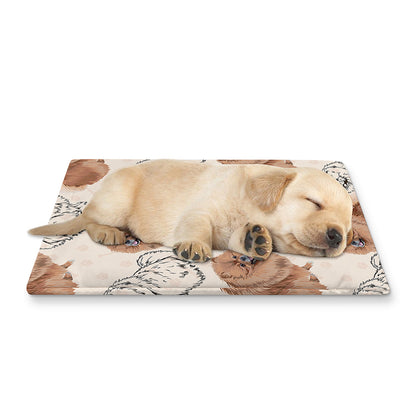 Cute Pomeranian Pattern Print Pet Cooling Mat Cover