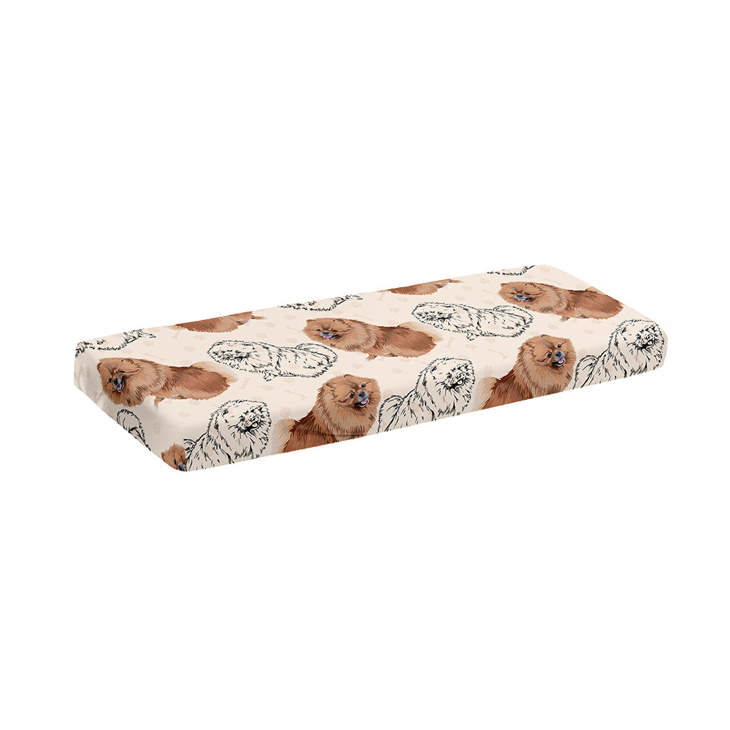 Cute Pomeranian Pattern Print Piano Keyboard Cover