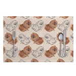 Cute Pomeranian Pattern Print Placemat