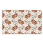 Cute Pomeranian Pattern Print Polyester Doormat