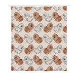 Cute Pomeranian Pattern Print Polyester Shower Curtain