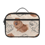 Cute Pomeranian Pattern Print Portable Lunch Bag