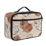 Cute Pomeranian Pattern Print Portable Lunch Bag
