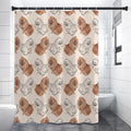 Cute Pomeranian Pattern Print Premium Shower Curtain