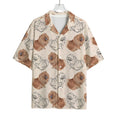 Cute Pomeranian Pattern Print Rayon Hawaiian Shirt