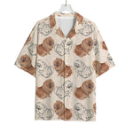 Cute Pomeranian Pattern Print Rayon Hawaiian Shirt
