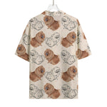 Cute Pomeranian Pattern Print Rayon Hawaiian Shirt