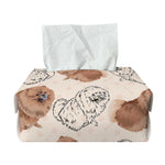 Cute Pomeranian Pattern Print Rectangle Tissue Box Cover