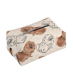 Cute Pomeranian Pattern Print Rectangle Tissue Box Cover