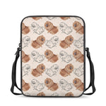 Cute Pomeranian Pattern Print Rectangular Crossbody Bag