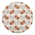 Cute Pomeranian Pattern Print Round Blanket