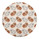 Cute Pomeranian Pattern Print Round Blanket