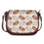 Cute Pomeranian Pattern Print Saddle Bag