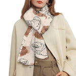 Cute Pomeranian Pattern Print Scarf