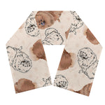 Cute Pomeranian Pattern Print Scarf