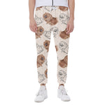Cute Pomeranian Pattern Print Scuba Joggers