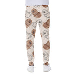 Cute Pomeranian Pattern Print Scuba Joggers