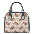 Cute Pomeranian Pattern Print Shoulder Handbag
