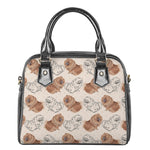Cute Pomeranian Pattern Print Shoulder Handbag