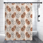 Cute Pomeranian Pattern Print Shower Curtain