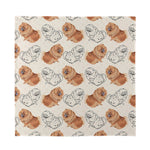 Cute Pomeranian Pattern Print Silk Bandana