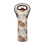 Cute Pomeranian Pattern Print Single Neoprene Wine Tote