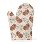 Cute Pomeranian Pattern Print Single Oven Mitt