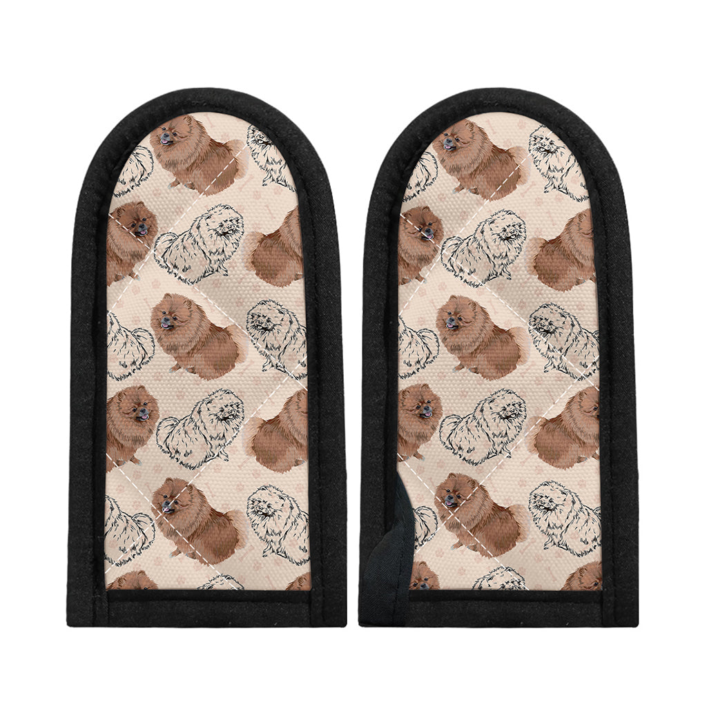 Cute Pomeranian Pattern Print Skillet Handle Cover