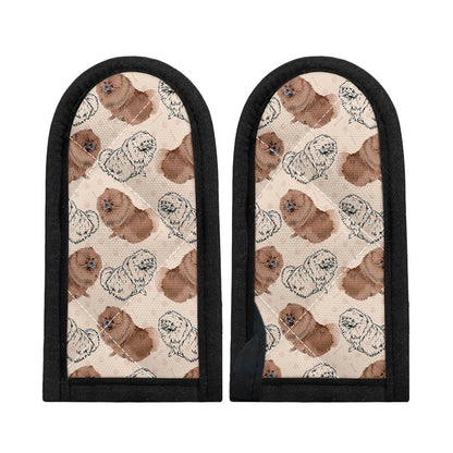 Cute Pomeranian Pattern Print Skillet Handle Cover