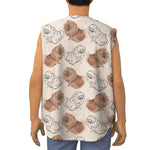 Cute Pomeranian Pattern Print Sleeveless Baseball Jersey