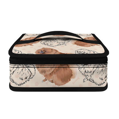 Cute Pomeranian Pattern Print Small Lunch Bag