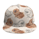 Cute Pomeranian Pattern Print Snapback Cap