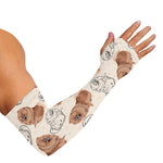 Cute Pomeranian Pattern Print Sun Protection Arm Sleeves