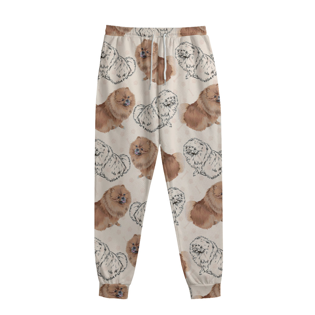 Cute Pomeranian Pattern Print Sweatpants