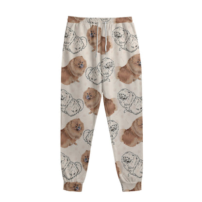 Cute Pomeranian Pattern Print Sweatpants
